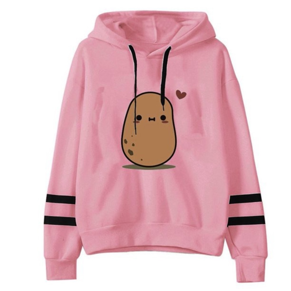 Cartoon Kawaii Potato Print Long Sleeve Sweatshirt